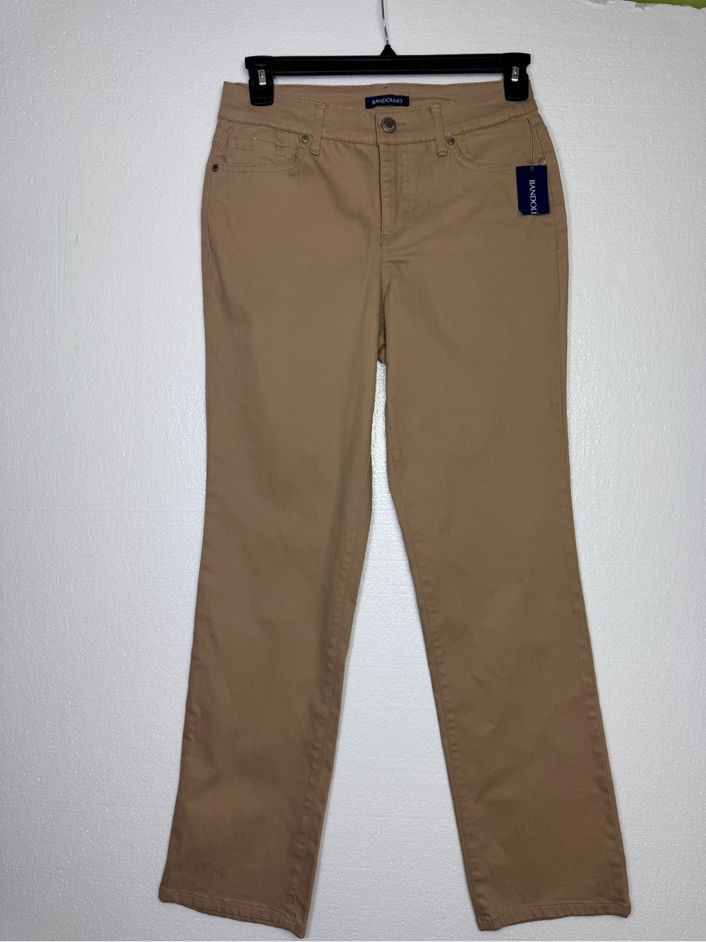 Bandolino Mandie Tan Stretch Straight Leg Jeans Size 6 NWT